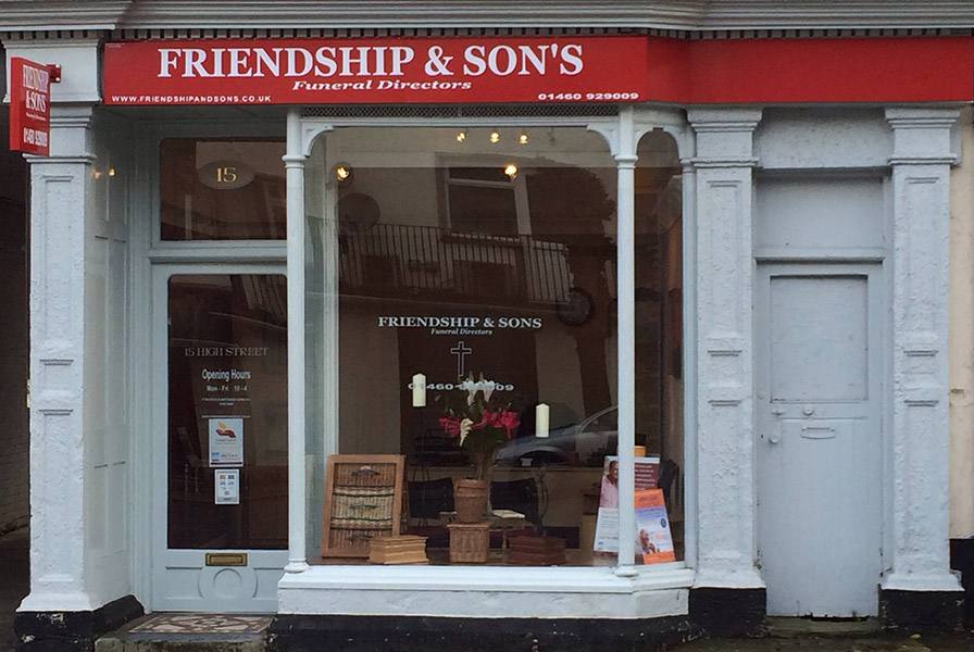 outside the friendship and sons shop